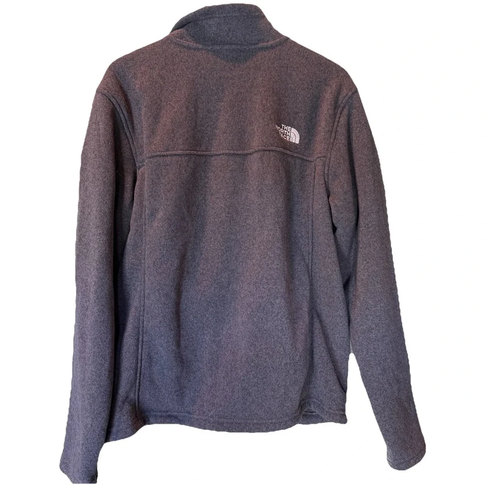 North Face Mens Lightweight Knit Jacket Size L Gray Fleece‎ Lined Polyester